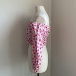 ZARA  Floral Off-Shoulder Ruched Top Womens Sz Medium Pink Crop Corset Coquette Photo 3
