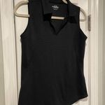 Lady Pinseeker Size S Black Sleeveless Collared V Neck Golf Shirt Activewear Photo 2
