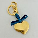 Prada  Blue Saffiano Leather Heart-Shaped Logo Bag Charm/Keyring Photo 1