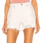 NWT Free People Makai Distressed denim High Rise Shorts color:bright white Sz 25 Photo 0