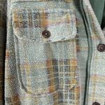 Free People  Plaid Long Ruby Jacket in Sage Combo Size XS Grunge Distressed Photo 5