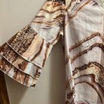 White & Gold Marble print dress NWOT Size L Photo 4