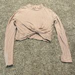 Topshop Blush Pink Long Sleeve Crop Top Photo 0