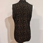 Claudia Richards Women’s Workwear Black/ Brown Polka Dot Sleeveless Collared Blouse Size Medium Photo 3
