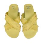 Vionic Panama Beach Malibu Yellow Fabric Crisscross Slide Sandals Women's US 10 Photo 3