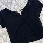 Ambiance Apparel Black Short Sleeve Crop Top Photo 0