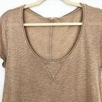LA Made New Short Sleeve Scoop Neck Niki Tee Slub Knit Dune Tan Photo 3