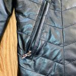 French Connection Black Quilted Leather Moto Jacket Womens Medium Photo 5