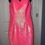 Ashley Lauren  Neon Pink Sequin Dress Style 445 Size 2 Photo 11