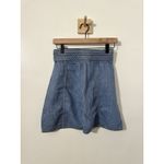 Free People  Denim Mini Skirt Blue Size 0 High Waist Button Front Pockets Photo 3