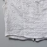 Abercrombie & Fitch White Floral Eyelet Short Sleeve Top Size M Photo 5