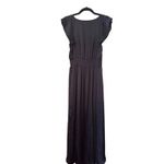 Ryegrass Black Maxi Dress Sleeveless Smocked Waist Tie Front Pockets Womens Photo 6