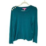 Lilly Pulitzer Valencia Teal Morgen Sweater Shoulder Detail Size Medium Photo 1