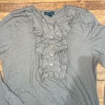 Ralph Lauren XL  Women's Ruffled Long Sleeve Top - Olive Green Photo 1