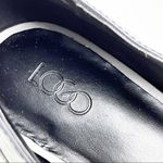 LOGO By Lori Goldstein LOGO Lori Goldstein Madeline Blue Gray Leather Faux Snake Print Slip On Loafers Photo 1