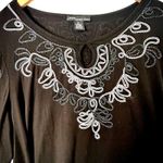 Once Again Quill Braid 3/4 Sleeve Top Size 3X Whimsigoth Victorian Baroque Black Photo 1