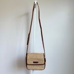 Strada Woven Crossbody Bag‎ Brown Trim Small Purse Shoulder Bag Tan Photo 1