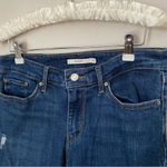 Levi's Levi Jeans Distressed Ripped Cuffed 711 Skinny Blue Denim Casual Neutral Trendy Photo 1
