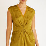 White House | Black Market Kenneth Cole Olive Green Twist Front Blouse.     Size-Large Photo 0