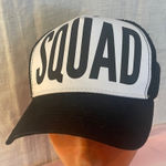 Source Unknown Black and White 'SQUAD' Trucker Hat Photo 0