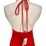 K Too Halter High Leg Slit Jersey Maxi Dress Red Size Large NWT Photo 6