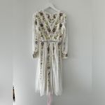 Mac Duggal  NEW White Long Sleeve Embroidered Wrap Midi Dress 8 Photo 11