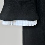 Vince Camuto Black Sweater Ruffle Collar Knee-Length Preppy Cute Dress Small Photo 3