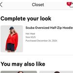 Lululemon Oversized Scuba Half Zip Hoodie Hot Heat Size XS/s Photo 4