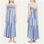 Veronica Beard 💕💕 McKinney Strapless Cotton Maxi Dress Electric Blue Medium NWT Photo 5
