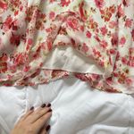 Womens White Pink Floral Maxi Sundress Cottagecore Boho Grunge Fairy Flowy Y2K Size M Photo 2