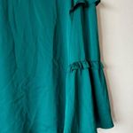 Worthington NWT  Small Teal Peacock Green Ruffled Flare Bell Sleeve Eyelet Blouse Photo 2