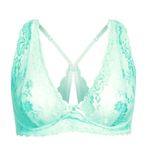City Chic Fox & Royal Bralette Bra Plus 18 2X Zoey Mint‎ Leaf Lace Racerback NWT Green Photo 3