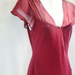 EXPRESS sheer shoulder short sleeve blouse size small Photo 2
