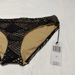 NWT $62 a.Che Gold Shimmer Black Mesh Eyelet Swimwear Bikini Bottom size L Large Photo 6
