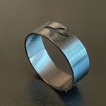 Hollow airplane black stainless steel ring size 8 Photo 2