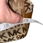 Michael Kors Jet Set brown & tan canvas Logo Tote Handbag satchel shoulder Purse Photo 11