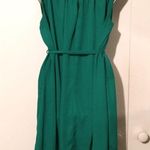 Forever 21 Emerald Green Tie Waist Pleated Sheath Dress Short Photo 3