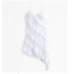 Abercrombie & Fitch White Ruffle Slip Asymmetrical Dress Size Large TALL NWT Photo 1