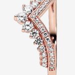 Pandora  14k Rose Gold Plated Princess Wishbone Ring   Photo 0