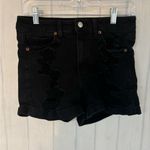 American Eagle  Jean Shorts Size 6 Black Stretch Denim Distressed Summer Photo 15