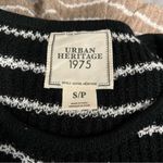 Urban Heritage Black & White Stripes Pullover Sweater with Suede Elbow Pads Sm Photo 3
