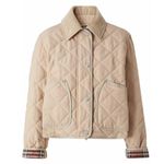 Burberry NWOT $1439 Quilted Country Jacket Cropped Long-Sleeve Zip Snap Neutral Photo 0