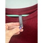 Massini  Top Women's Medium Maroon Red Burnout Short Sleeve Crewneck Photo 2