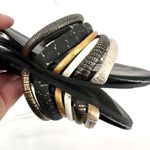 ALDO Gold Silver Metallic Strappy Women’s Flats Sandals Size 7.5 leather Photo 9