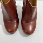 Nine West Womens Lottie Wedge Platform Shoes Zip Up Brown Leather Size 9.5M Photo 5
