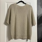 Chico's  Gold Metallic Short Sleeve Knit Top Sweater Size 3 (XL/16 US) NWT Photo 3