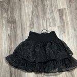 SheIn Black Lace-Up Tiered Skirt Photo 4