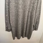 ZARA  Tunic Sweater Heather Gray Pearl Button Sleeves Photo 4