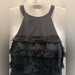 Tibi  100% Silk black ruffle high neck cocktail dress size 0 Homecoming d… Photo 3