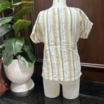 Garnet Hill Striped Yellow and White Women's Top Photo 3
